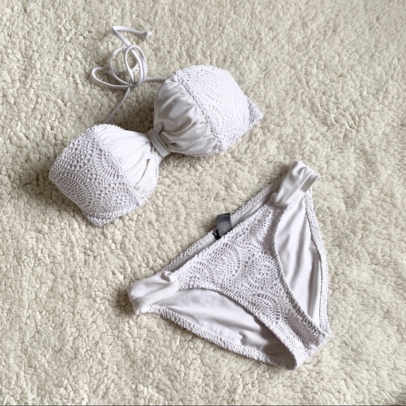 NWOT AERIE Padded Halter Bandeau Bikini Swim Suit - Picture 2 of 8